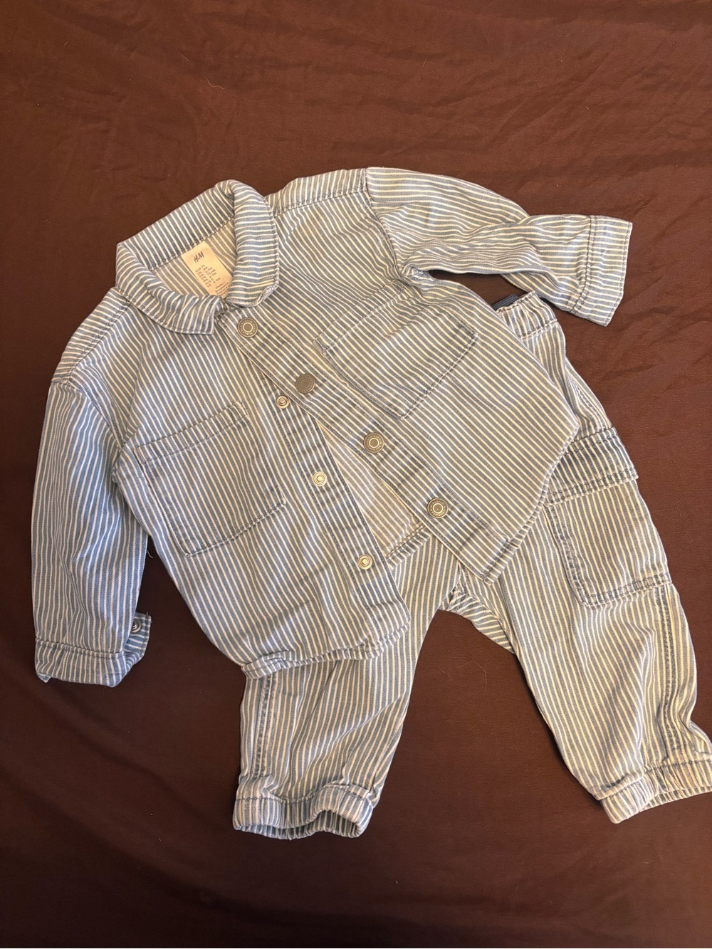 H&M Blue and White Striped Kids Matching Set